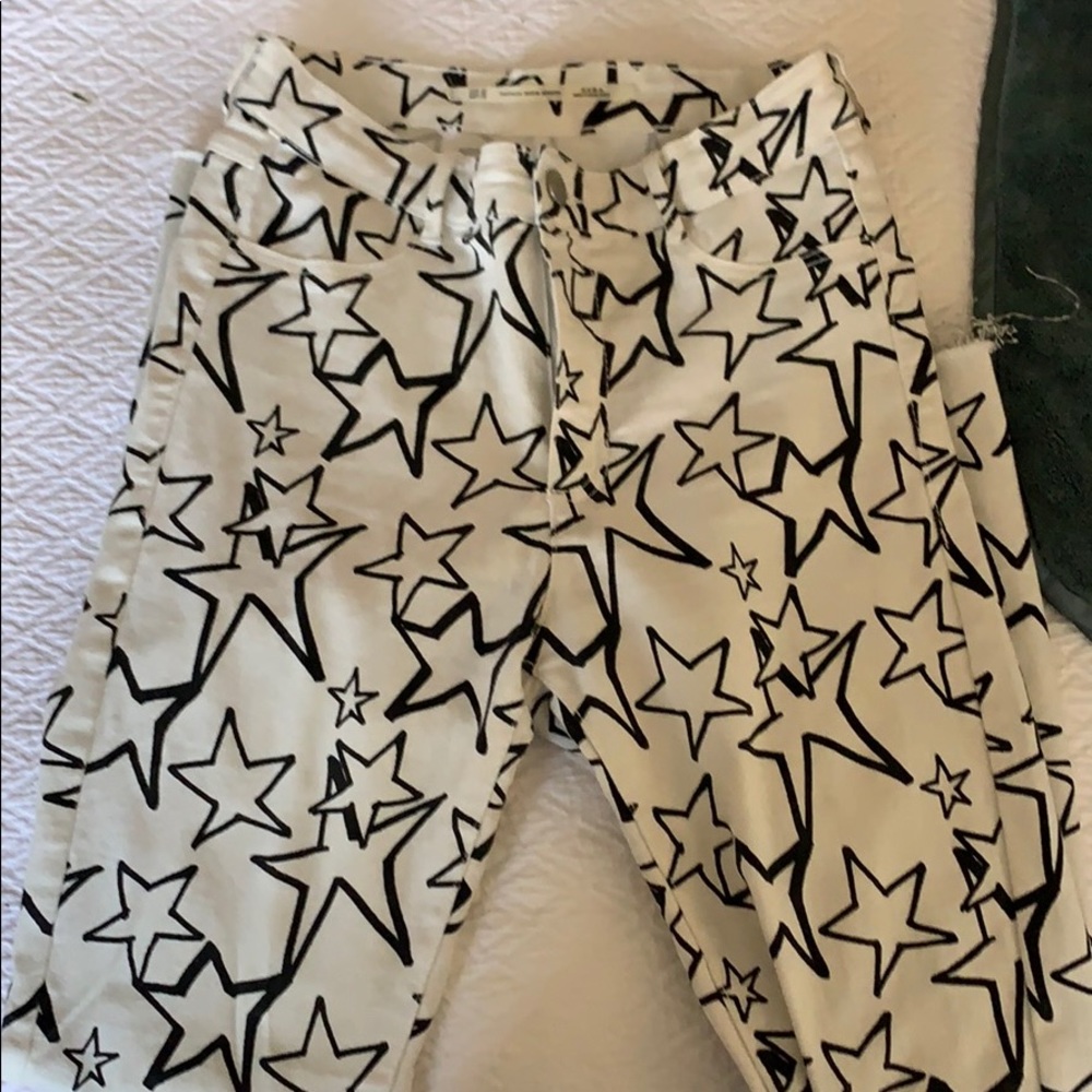 Zara star white jeans